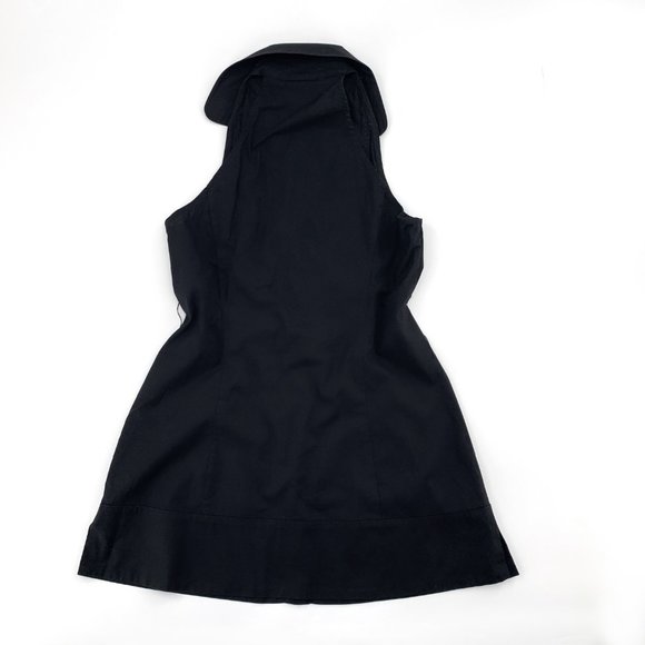 XOXO Long Button Down Black Shirt Sz Small Collared Sleeveless Belt Loops Cotton - Picture 7 of 8